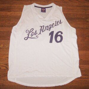 Los Angeles Lakers Tank #16 Links Marketing Group Men’s White Tank Top Sz XL